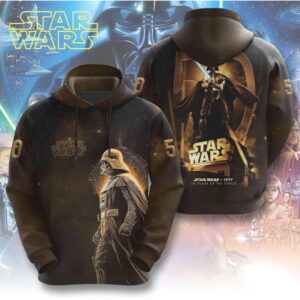 Star Wars 50 Years Of The Force Darth Vader Vintage Movie Hoodie