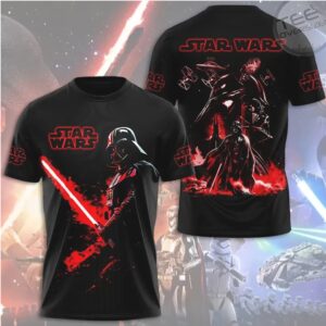 Star Wars Darth Vader Red Lightsaber Sith Lord Cinematic Aesthetic Graphic T Shirt