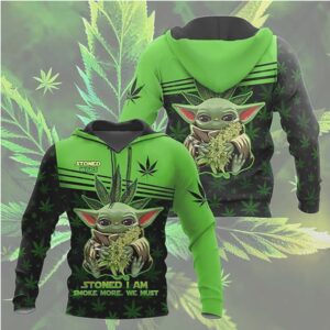 Stoned I Am Smoke More We Must Yoda 420 Marijuana tshirt