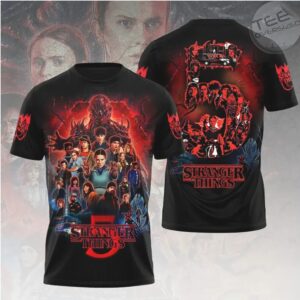 Stranger Things 5 The Final Season Mystery Character Collage T Shirt