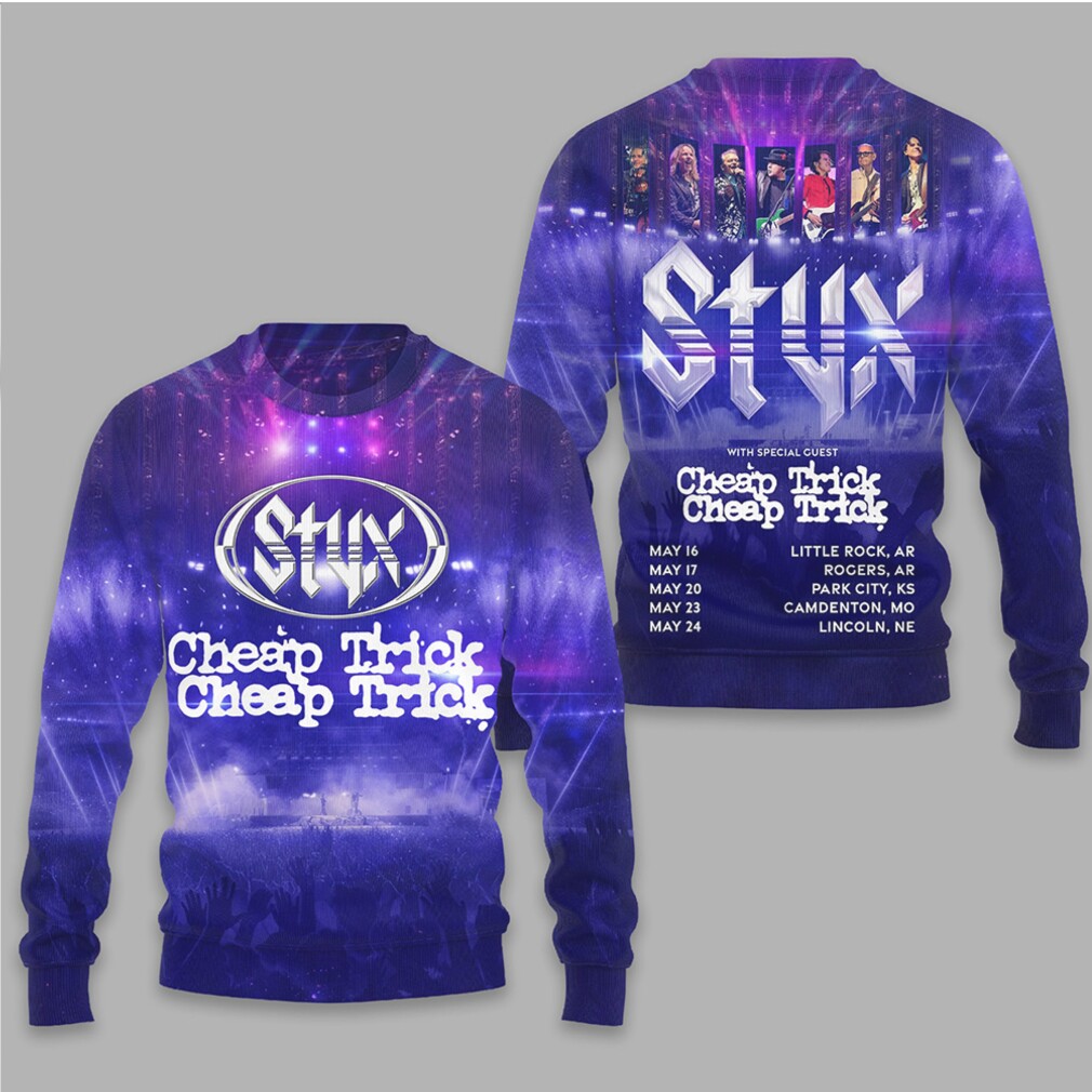 Styx And Cheap Trick 2026 Summer Tour Classic Rock Fan tshirt Styx And Cheap Trick 2026 Summer Tour Classic Rock Fan tshirt