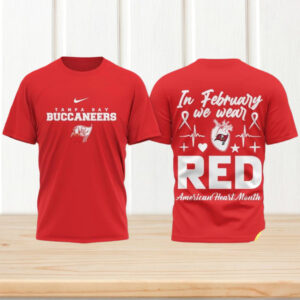Tampa Bay Buccaneers Heart Health Awareness February American Heart Month Red T Shirt Tampa Bay Buccaneers Heart Health Awareness February American Heart Month Red T Shirt