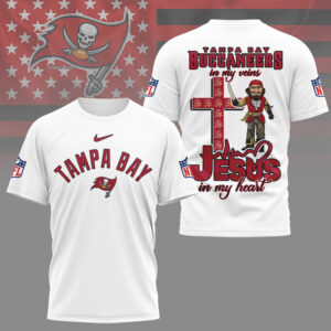 Tampa Bay Buccaneers Jesus In My Heart Faith Based Christian Football Fan T Shirt