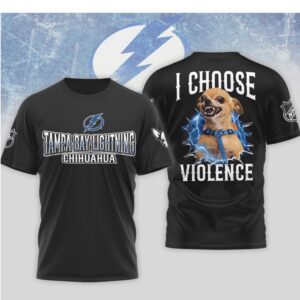 Tampa Bay Lightning I Choose Violence Funny Chihuahua Dog Angry Hockey Shirt