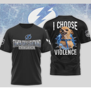 Tampa Bay Lightning I Choose Violence Funny Chihuahua Dog Angry Hockey Shirt