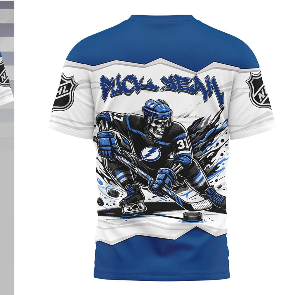 Tampa Bay Lightning Puck Yeah Skeleton Blue Hockey Fan Shirt Tampa Bay Lightning Puck Yeah Skeleton Blue Hockey Fan Shirt