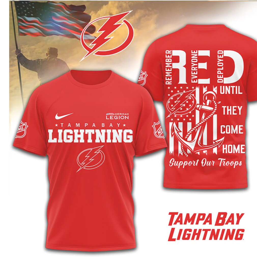 Tampa Bay Lightning Support Our Troops Red R.E.D. Friday Military Shirt Tampa Bay Lightning Support Our Troops Red R.E.D. Friday Military Shirt