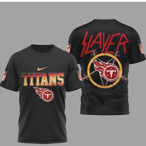 Tennessee Titans Slayer Metal Logo 90s NFL Football Fan tshirt Tennessee Titans Slayer Metal Logo 90s NFL Football Fan tshirt