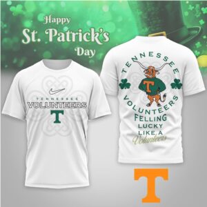 Tennessee Volunrs St. Patrick's Day Lucky Clover Green Graphic Performance T Shirt
