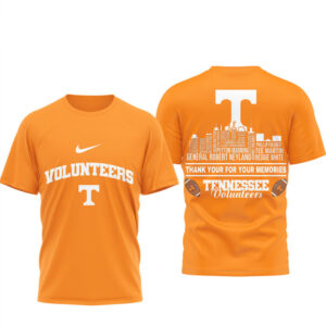 Tennessee Volunrs Thank You For The Memories Skyline Football Fan Tribute Shirt