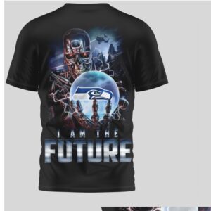 Terminator I Am The Future Seattle Seahawks Cyborg Graphic Tee 90s Vintage Style Shirt