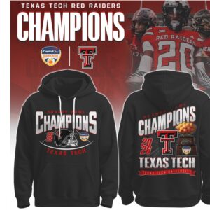 Texas Tech Red Raiders 2026 Orange Bowl Champions Commemorative Black Pullover Hoodie