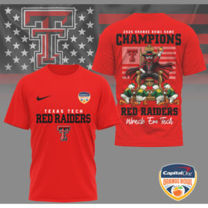 Texas Tech Red Raiders 2026 Orange Bowl Game Champions Wreck 'Em Tech Apparel T Shirt