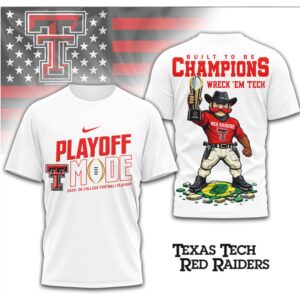 Texas Tech Red Raiders Playoff Mode 2025 College Football Playoff Mascot Graphic Shirt