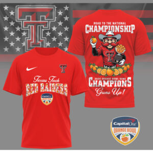 Texas Tech Red Raiders Road To National Championship 2026 Orange Bowl Champions Shirt