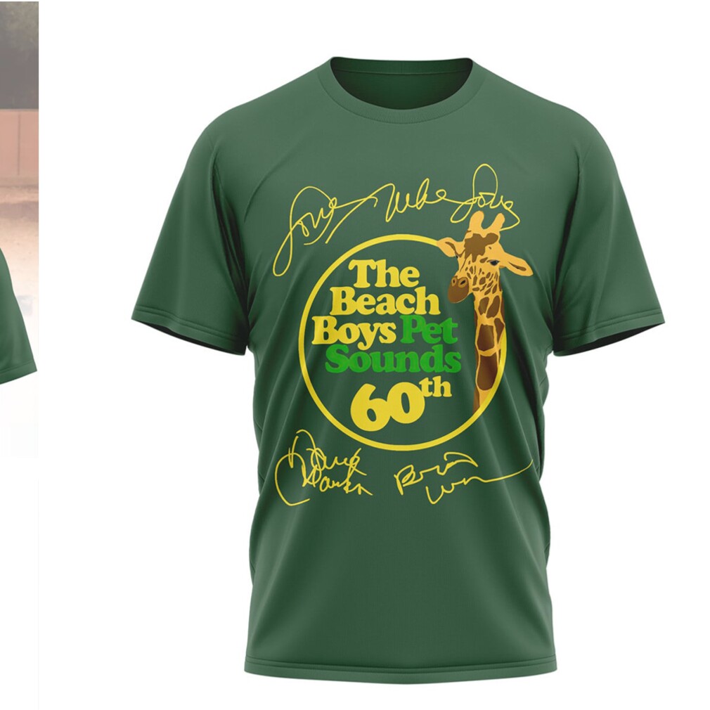The Beach Boys Pet Sounds 60th Anniversary Signed Vintage Green Graphic Band Tee The Beach Boys Pet Sounds 60th Anniversary Signed Vintage Green Graphic Band Tee