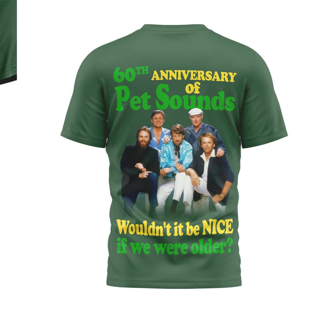 The Beach Boys Pet Sounds 60th Anniversary Signed Vintage Green Graphic Band Tee The Beach Boys Pet Sounds 60th Anniversary Signed Vintage Green Graphic Band Tee