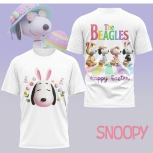 The Beagles Snoopy Peanuts Happy Easter Abbey Road Parody Vintage Style Shirt
