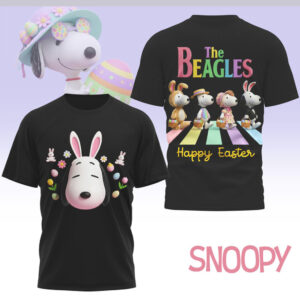 The Beagles Snoopy Peanuts Happy Easter Abbey Road Parody Vintage Style Shirt