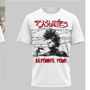 The Casualties Detonate Tour Punk Rock World Tour 2026 Vintage White Graphic Tee