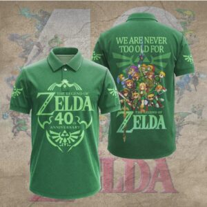 The Legend of Zelda 40th Anniversary Green Graphic Vintage Gaming Hoodie