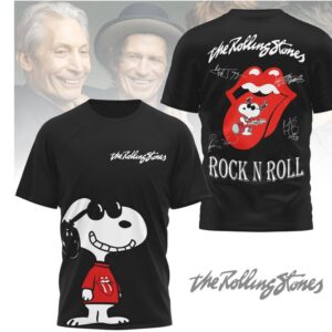 The Rolling Stones x Snoopy Joe Cool Rock N Roll Black Graphic T Shirt The Rolling Stones x Snoopy Joe Cool Rock N Roll Black Graphic T Shirt