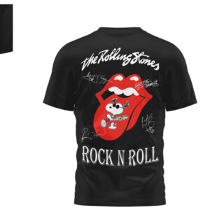 The Rolling Stones x Snoopy Joe Cool Rock N Roll Black Graphic T Shirt