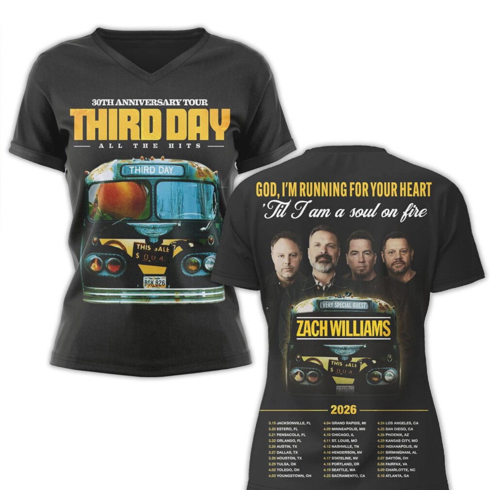 Third Day 30th Anniversary Tour All The Hits Zach Williams Christian Rock Hoodie Third Day 30th Anniversary Tour All The Hits Zach Williams Christian Rock Hoodie