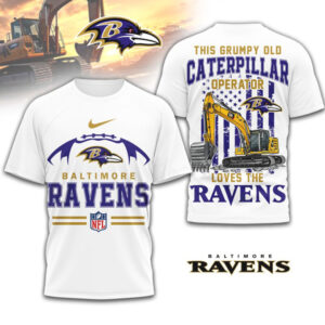 This Grumpy Old Caterpillar Operator Loves Baltimore Ravens NFL Football T Shirt