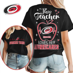 This Teacher Loves Her Carolina Hurricanes Apple Heartbeat Game Day Graphic Shirt This Teacher Loves Her Carolina Hurricanes Apple Heartbeat Game Day Graphic Shirt