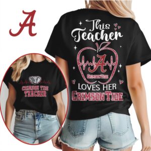 This Teacher Loves Her Crimson Tide Alabama Game Day Vintage Football Fan Shirt