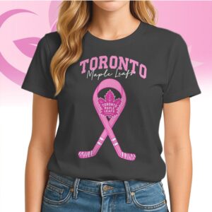 Toronto Maple Leafs Breast Cancer Awareness Pink Ribbon Hockey Fan Support Apparel Shirt