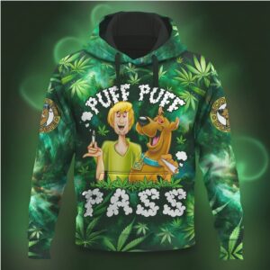 Trippy Scooby Doo Shaggy 420 Hoodie Space Nebula Weed Leaf Marijuana tshirt