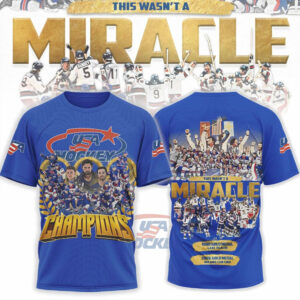 USA Hockey 2026 Gold Medal Champions Miracle On Ice Heritage Blue Shirt USA Hockey 2026 Gold Medal Champions Miracle On Ice Heritage Blue Shirt
