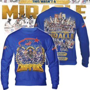 USA Hockey 2026 Gold Medal Champions Miracle On Ice Heritage Blue Shirt