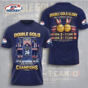 USA Hockey 2026 Winter Olympic Champions Double Gold Glory Collection Shirt