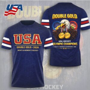 USA Hockey Double Gold 2026 Olympic Champions Eagle Hoodie