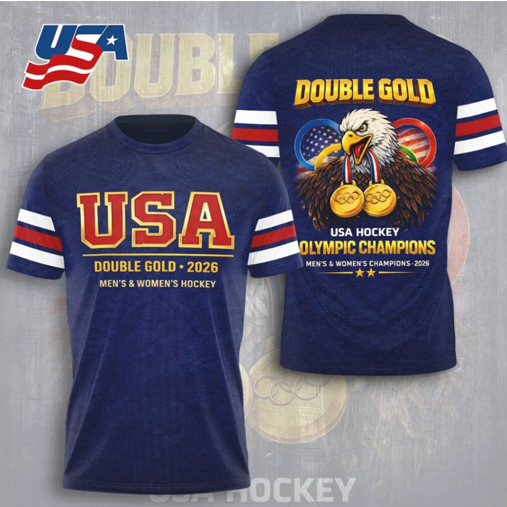 USA Hockey Double Gold 2026 Olympic Champions Eagle Hoodie USA Hockey Double Gold 2026 Olympic Champions Eagle Hoodie
