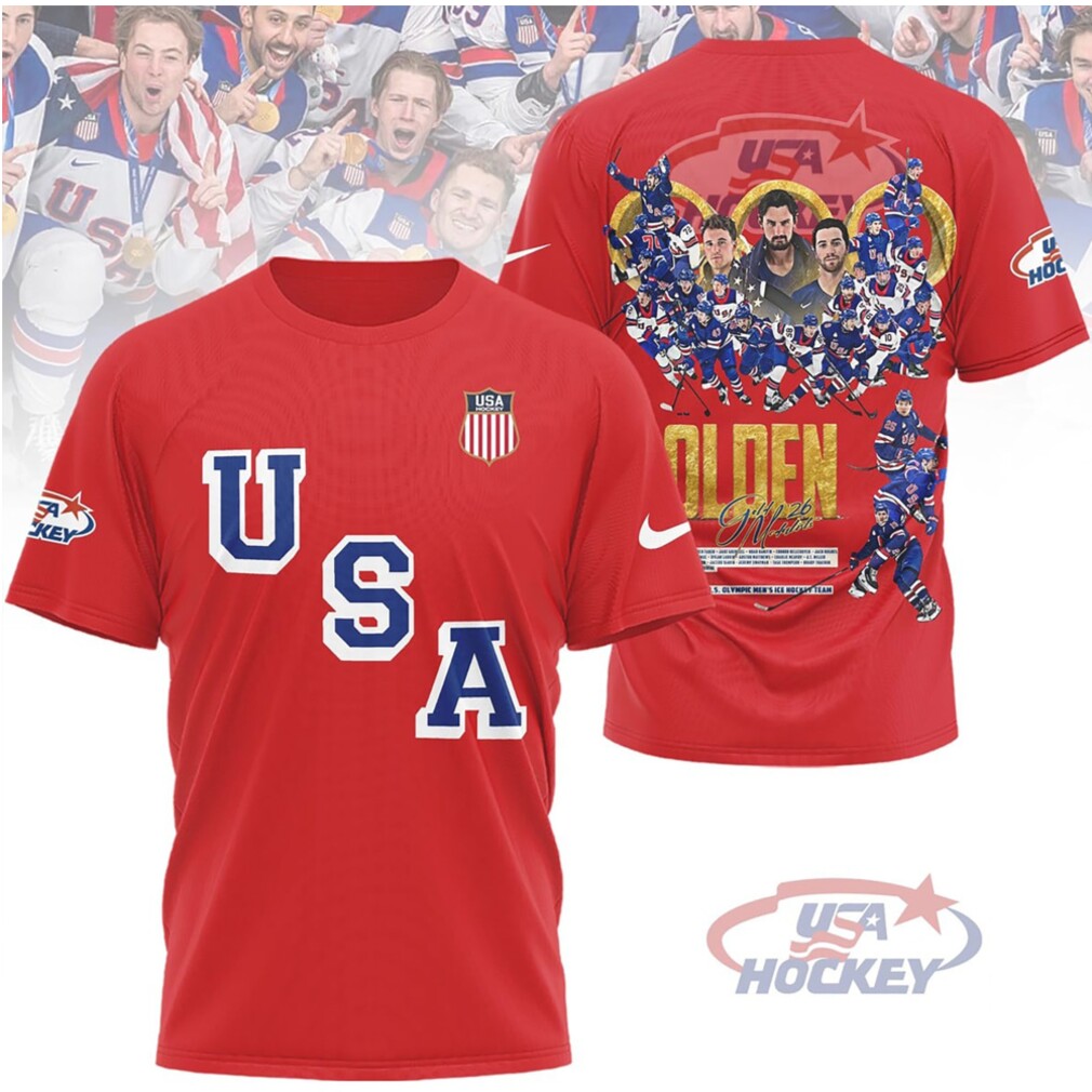 USA Hockey Golden Medalists Milano Cortina 2026 Olympic Champions Primary Logo Shirt USA Hockey Golden Medalists Milano Cortina 2026 Olympic Champions Primary Logo Shirt