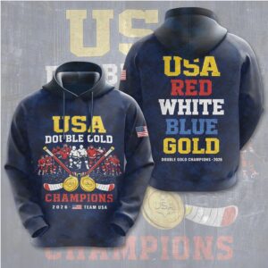 USA Red White Blue Gold 2026 Double Gold Hockey Champions Gear Shirt USA Red White Blue Gold 2026 Double Gold Hockey Champions Gear Shirt