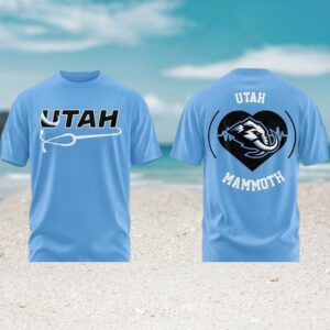 Utah Mammoth Healthcare Appreciation Night Light Blue Heart Stethoscope Hockey Fan Shirt