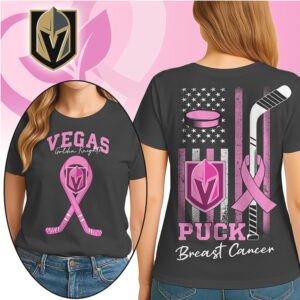 Vegas Golden Knights Breast Cancer Awareness Pink Ribbon Support Graphic Fan Shirt