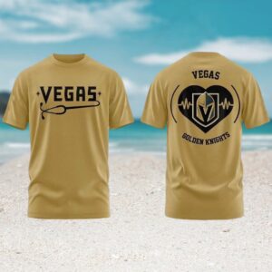 Vegas Golden Knights Healthcare Appreciation Night Gold Stethoscope Heart Logo NHL Fan Shirt