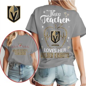Vegas Golden Knights Teacher Life Apple Graphic T Shirt Game Day Hockey Mom Shirt