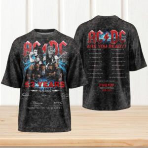 Vintage ACDC 53 Years Anniversary PWR UP North America Tour 2026 Signature Shirt Vintage ACDC 53 Years Anniversary PWR UP North America Tour 2026 Signature Shirt