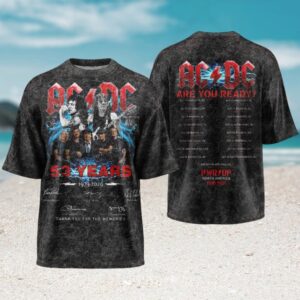Vintage ACDC 53 Years Anniversary PWR UP North America Tour 2026 Signature Shirt