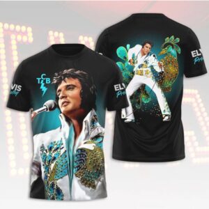 Vintage Elvis Presley Peacock Jumpsuit Graphic Retro Rock and Roll Tribute Apparel Hoodie