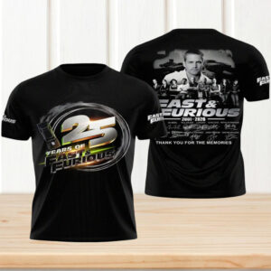 Vintage Fast And Furious 25 Years Anniversary Tribute Graphic Tee Crewneck Racing Shirt Vintage Fast And Furious 25 Years Anniversary Tribute Graphic Tee Crewneck Racing Shirt