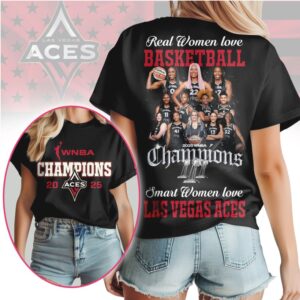 Vintage Las Vegas Aces WNBA Champions 2025 Graphic Tee For Women Fans Shirt