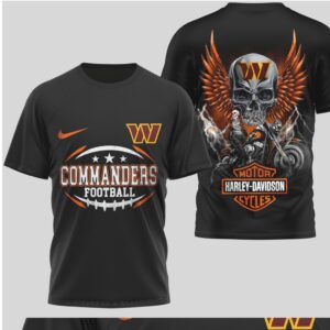 Vintage Washington Commanders Football T Shirt Harley Davidson Style Skull Graphic Game Day T Shirt Vintage Washington Commanders Football T Shirt Harley Davidson Style Skull Graphic Game Day T Shirt